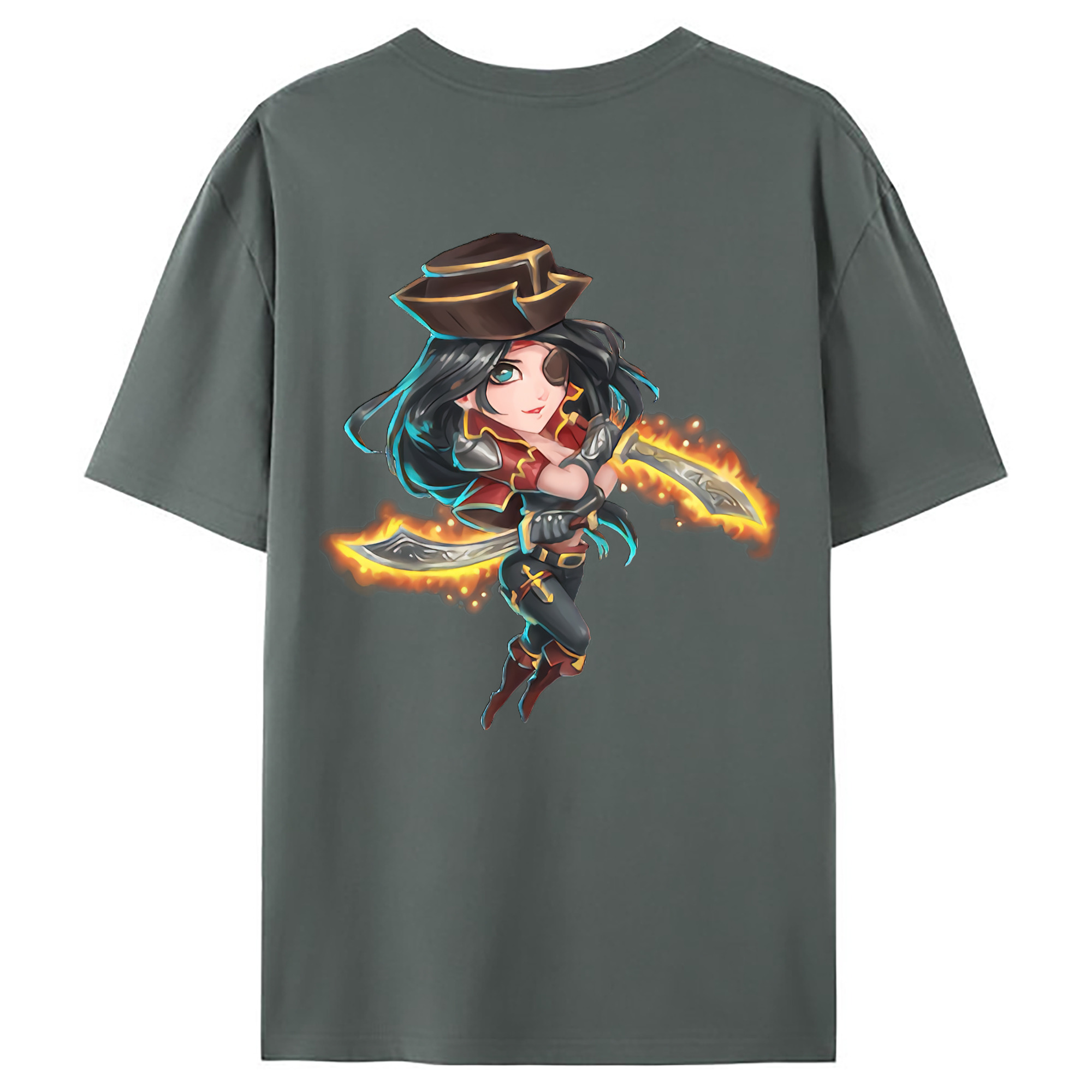 （画像用） リーグ・オブ・レジェンド League of Legends LOL 綿100％ メンズ半袖Tシャツ（バックプリント） 通気性
